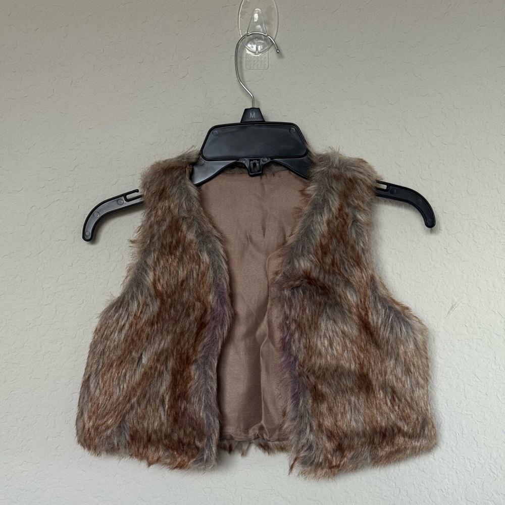 Brown Faux Fur Vest for Kids - Cozy Layering Vest